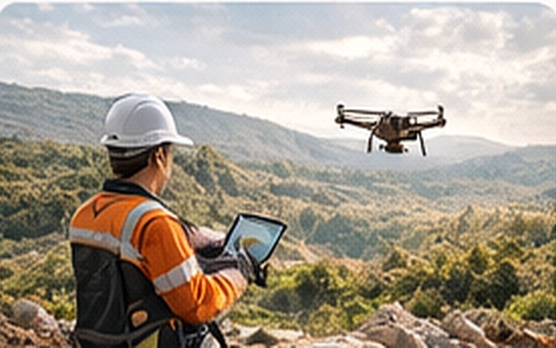Surveyor dan drone untuk eksplorasi mineral